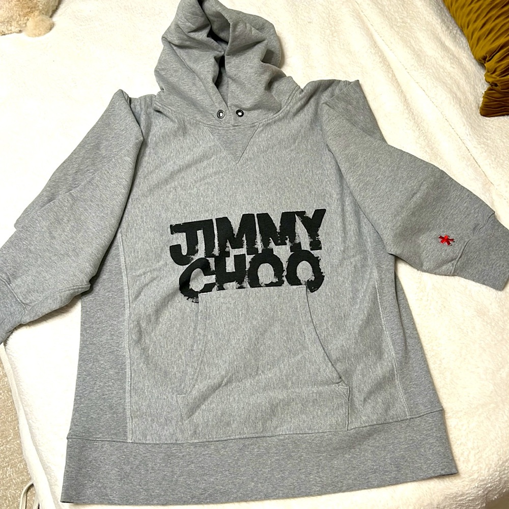 Jimmy Choo x Eric Haze Graphic Print Hoodie in Grey, Men's (Size L)